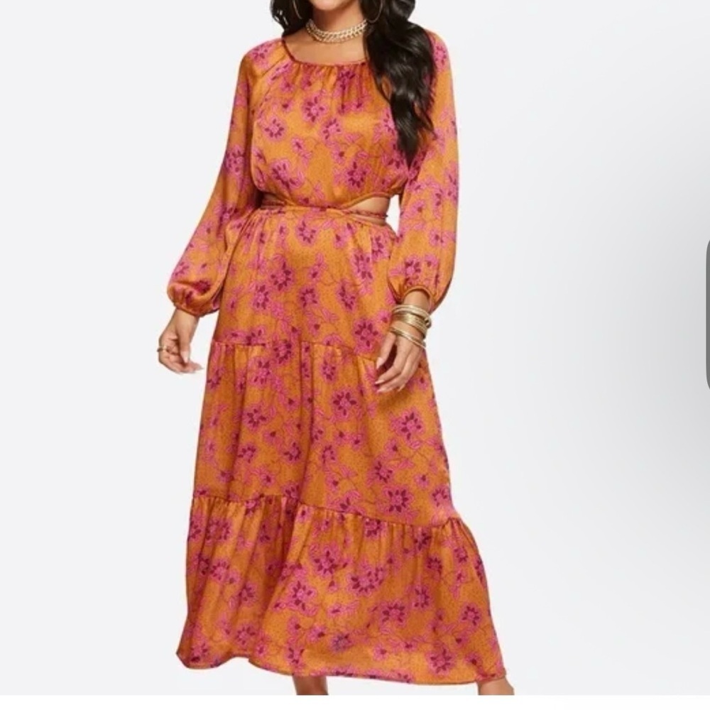 Jessica Simpson Orange Long Sleeve Sundress